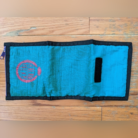 Vintage Colour Block Wallet Turquoise Pink Purple Black 80s Retro - Picture 4 of 9